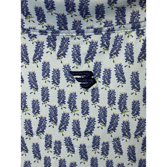 Burlebo Mens Golf Polo Shirt 2XL Blue Stretch Performance Activewear - Picture 3 of 7